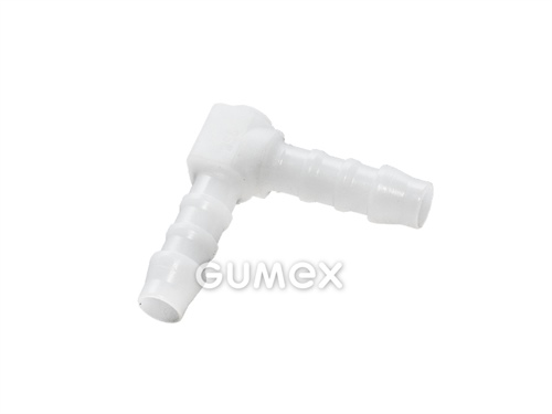 Spojka úhlová 90° NORMAPLAST WS, 4mm, POM (acetal kopolymer) , bílá